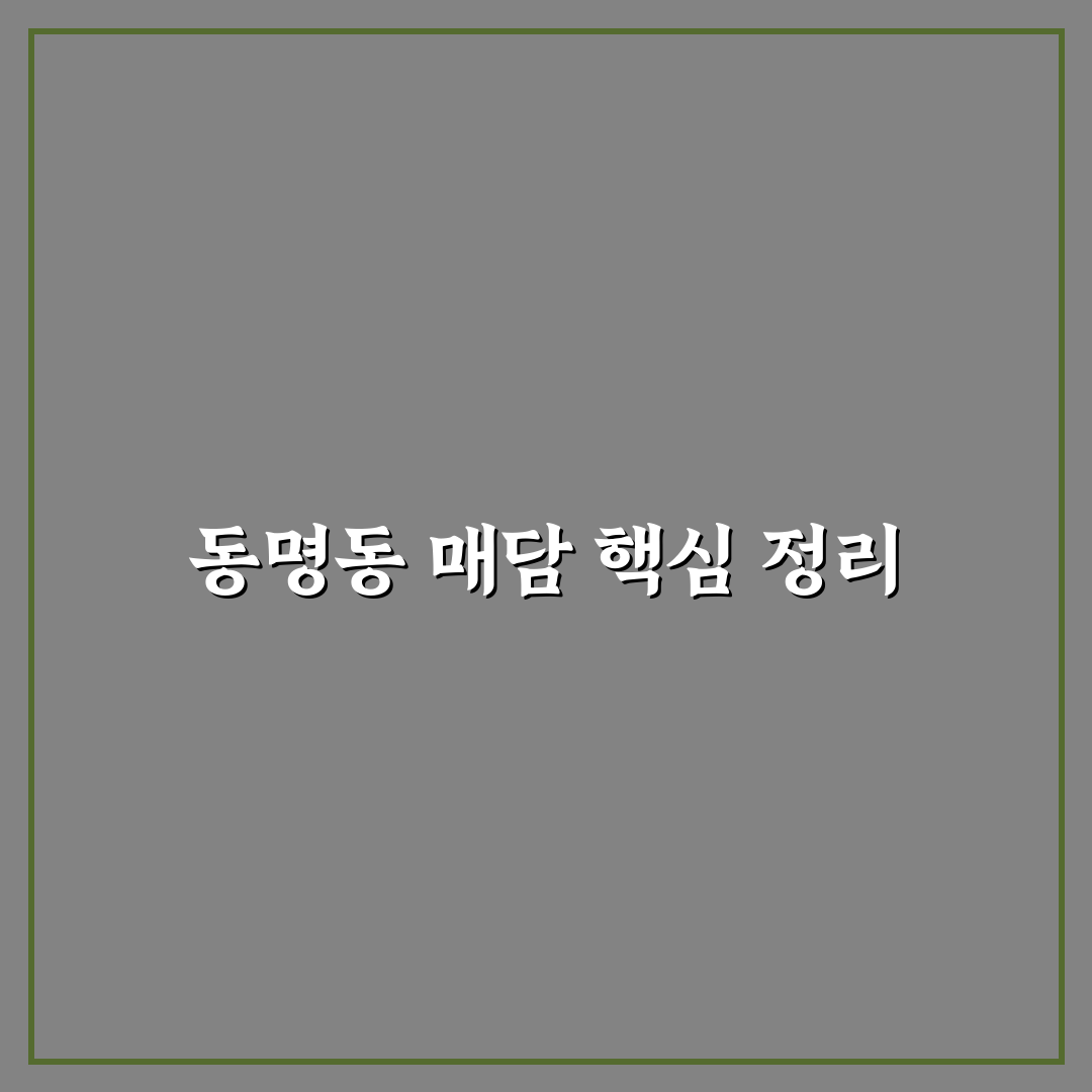 동명동 매담 방문 전 꼭 확인할 5가지 비교 기준