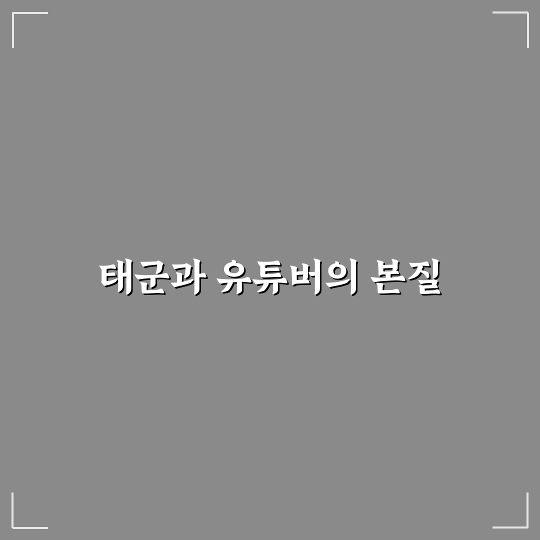 유튜버 태군 콘텐츠 성공 요소 5가지 기준 분석