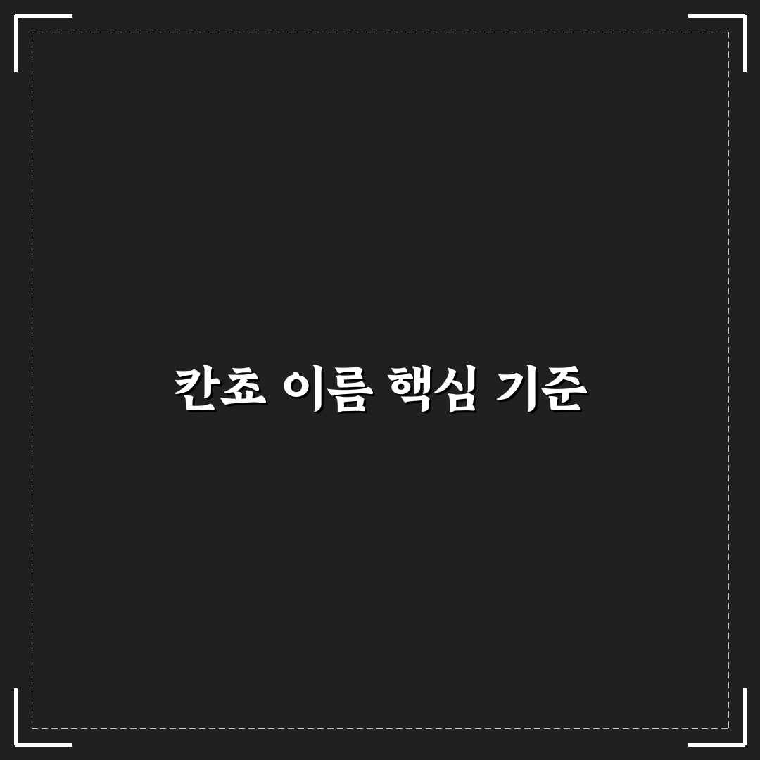 칸쵸 이름 목록 비교와 선택 기준 총정리