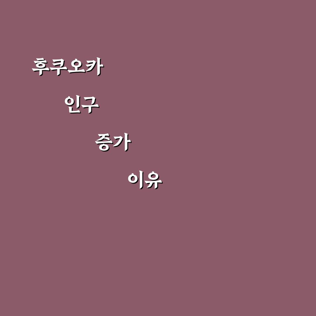 후쿠오카 인구수 직접 알아보니 변화와 특징이 보였다
