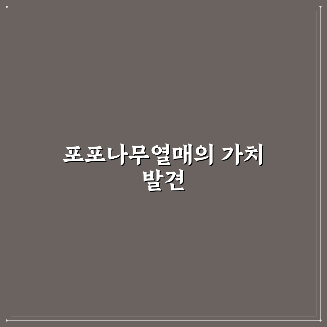 포포나무열매 효능과 부작용 비교 분석 가이드
