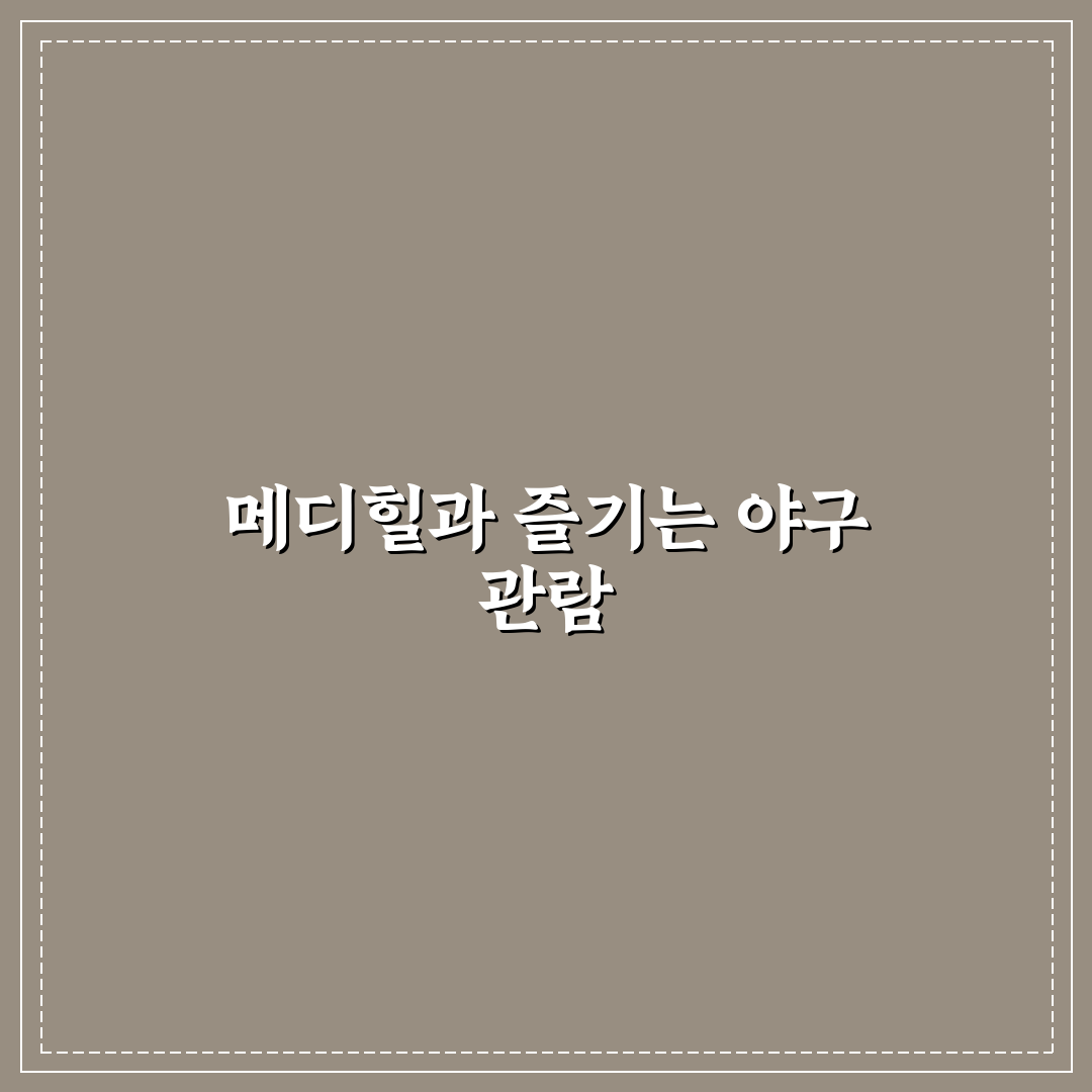 메디힐 KBO 퓨처스리그 방문 후기, 경기 관람 솔직한 느낌