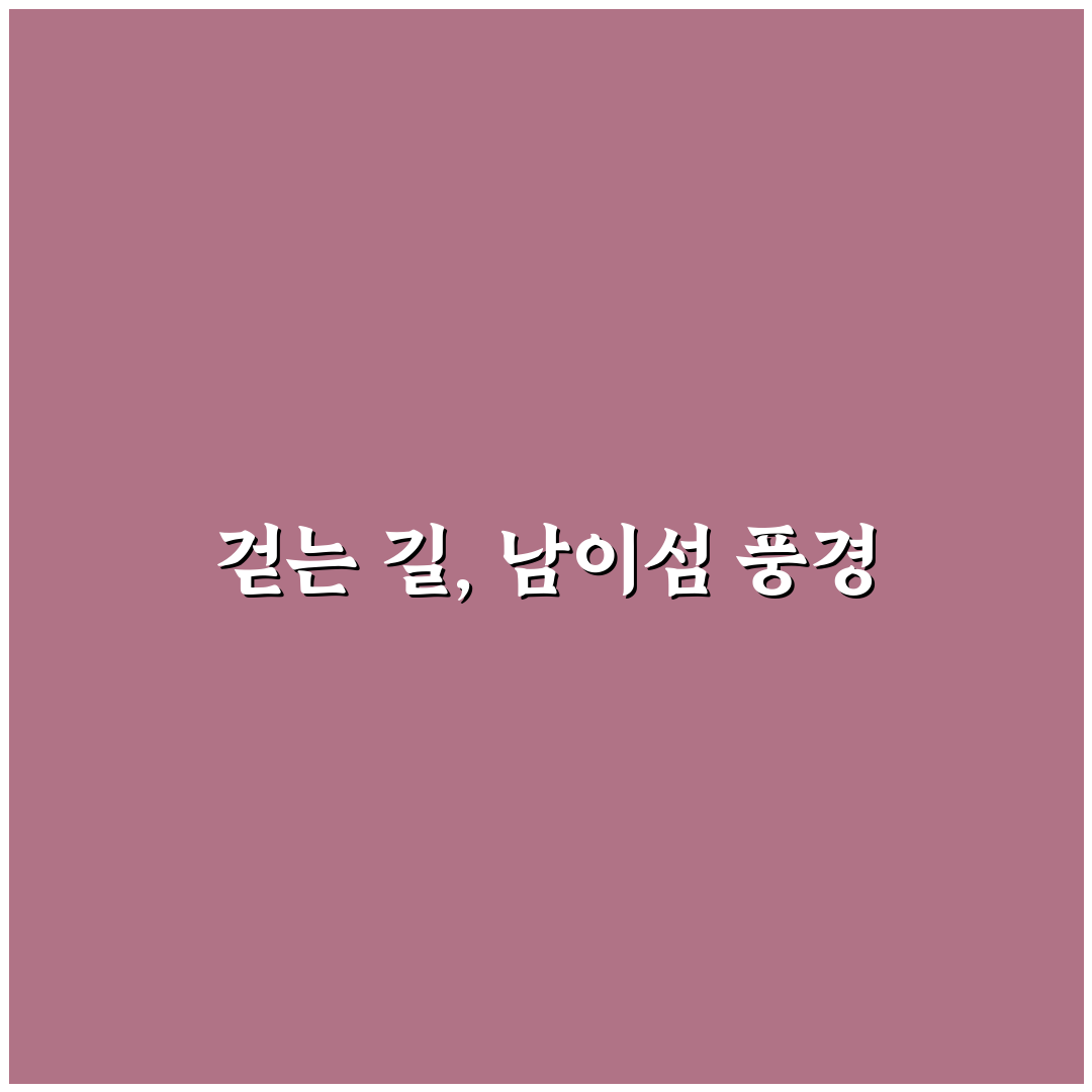남이섬 뚜벅이 루트 방문 후기, 걸으며 느낀 점들