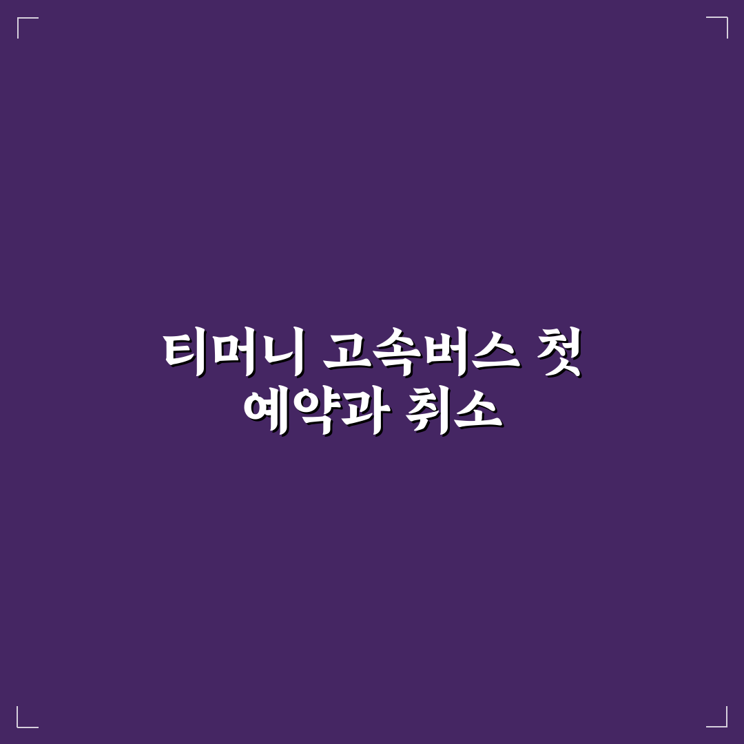 티머니 고속버스 취소 수수료 직접 알아보니 아쉬웠던 점