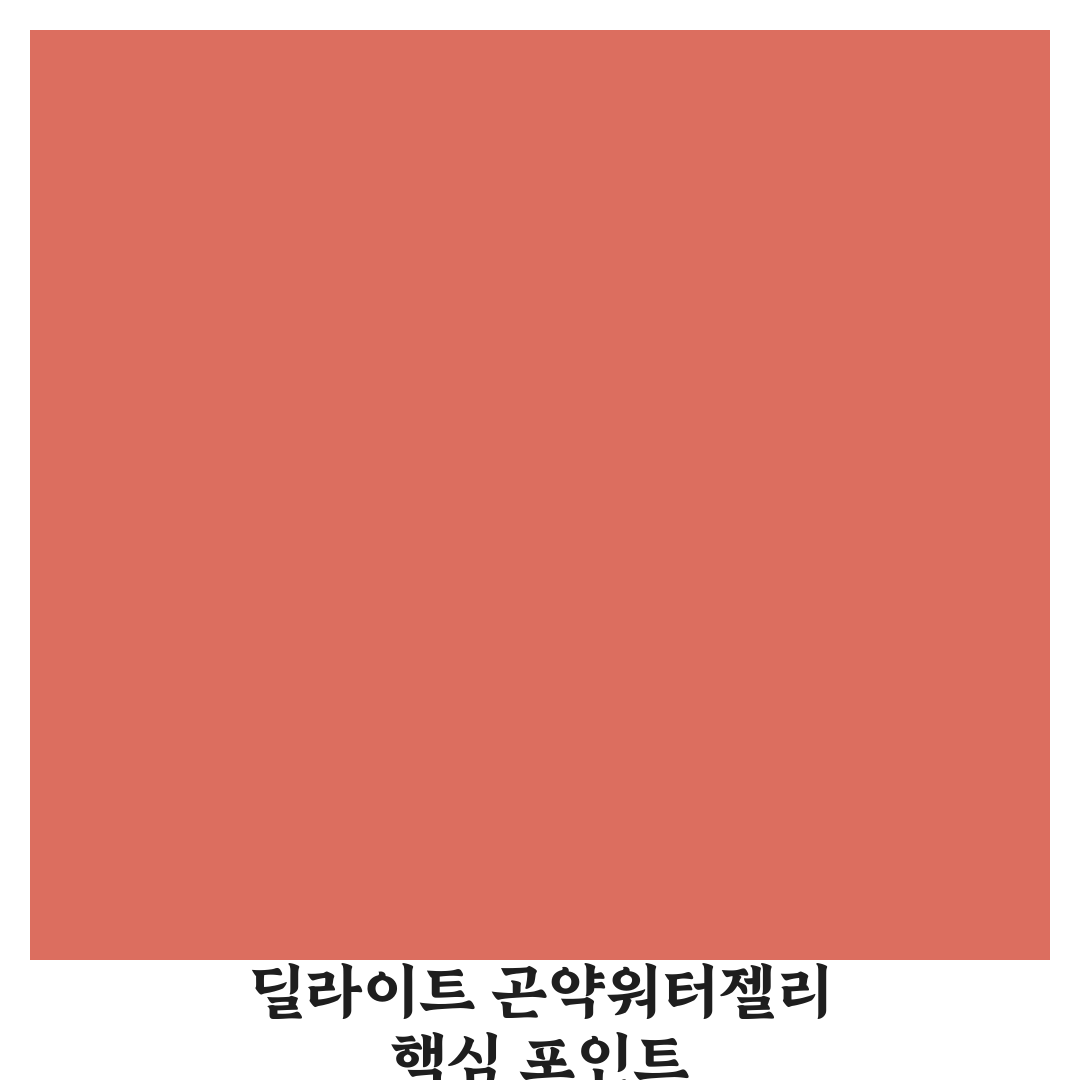딜라이트 곤약워터젤리 5가지 기준 비교와 구매 가이드
