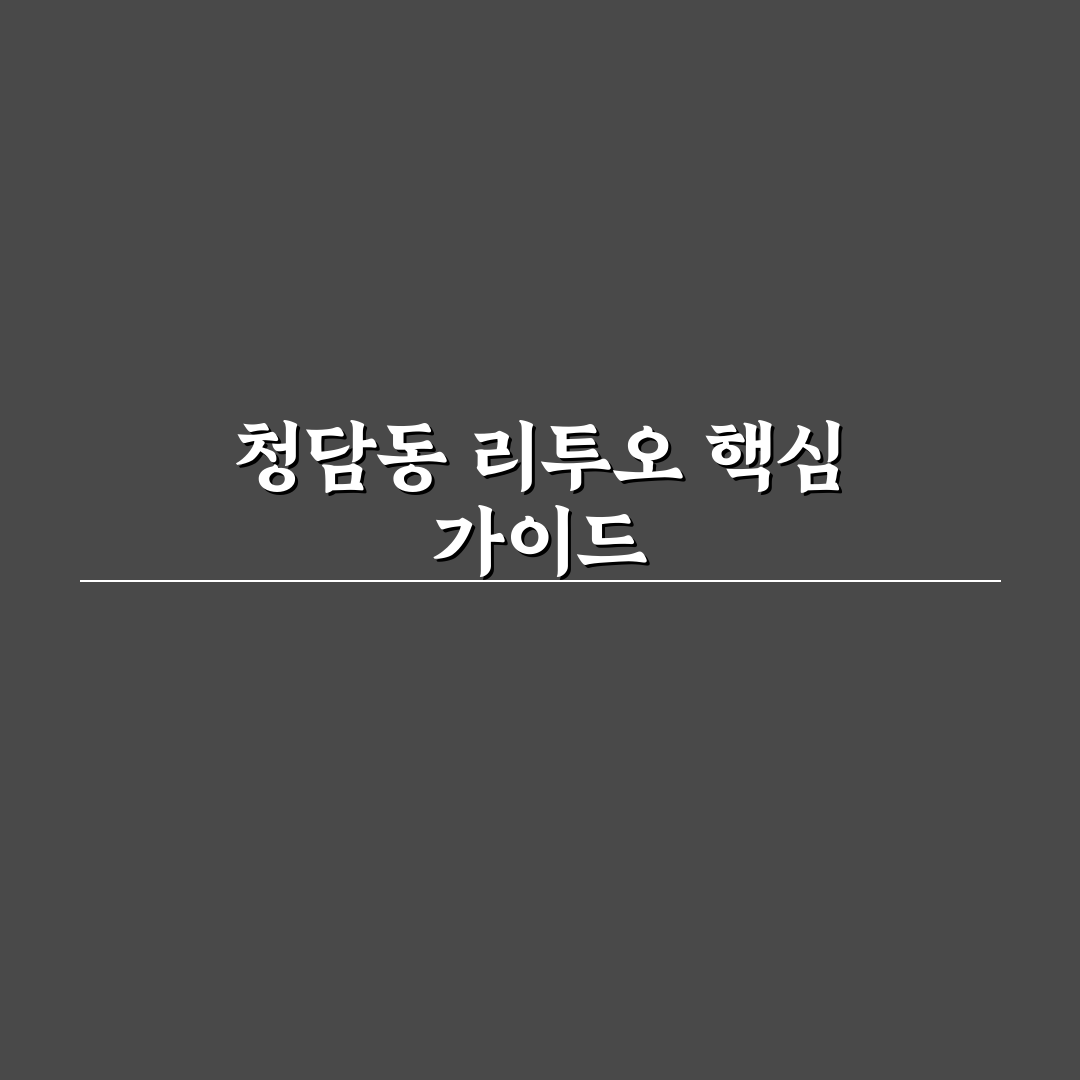 청담동 리투오 이용 전 반드시 확인할 5가지 비교 기준