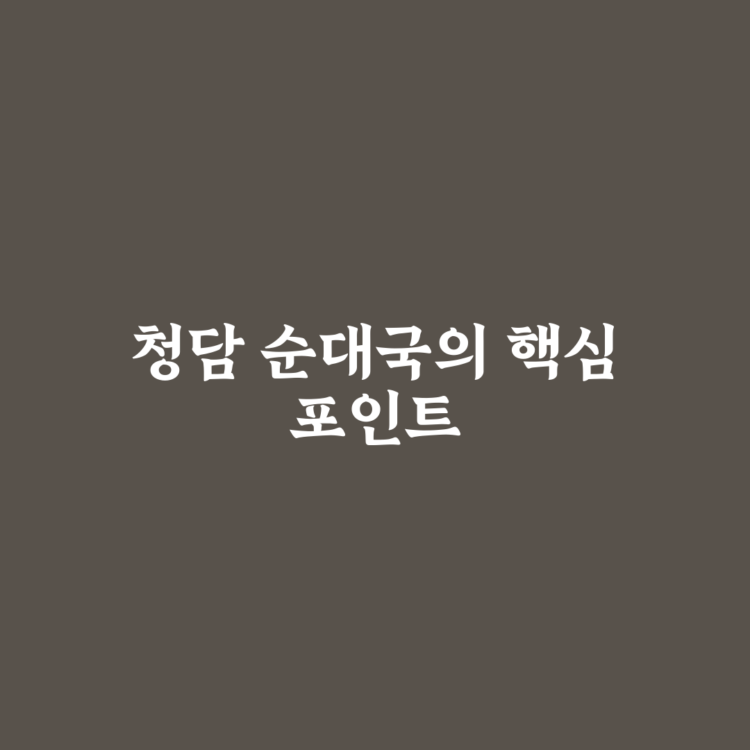청담 순대국 비교와 분석으로 보는 5가지 선택 기준