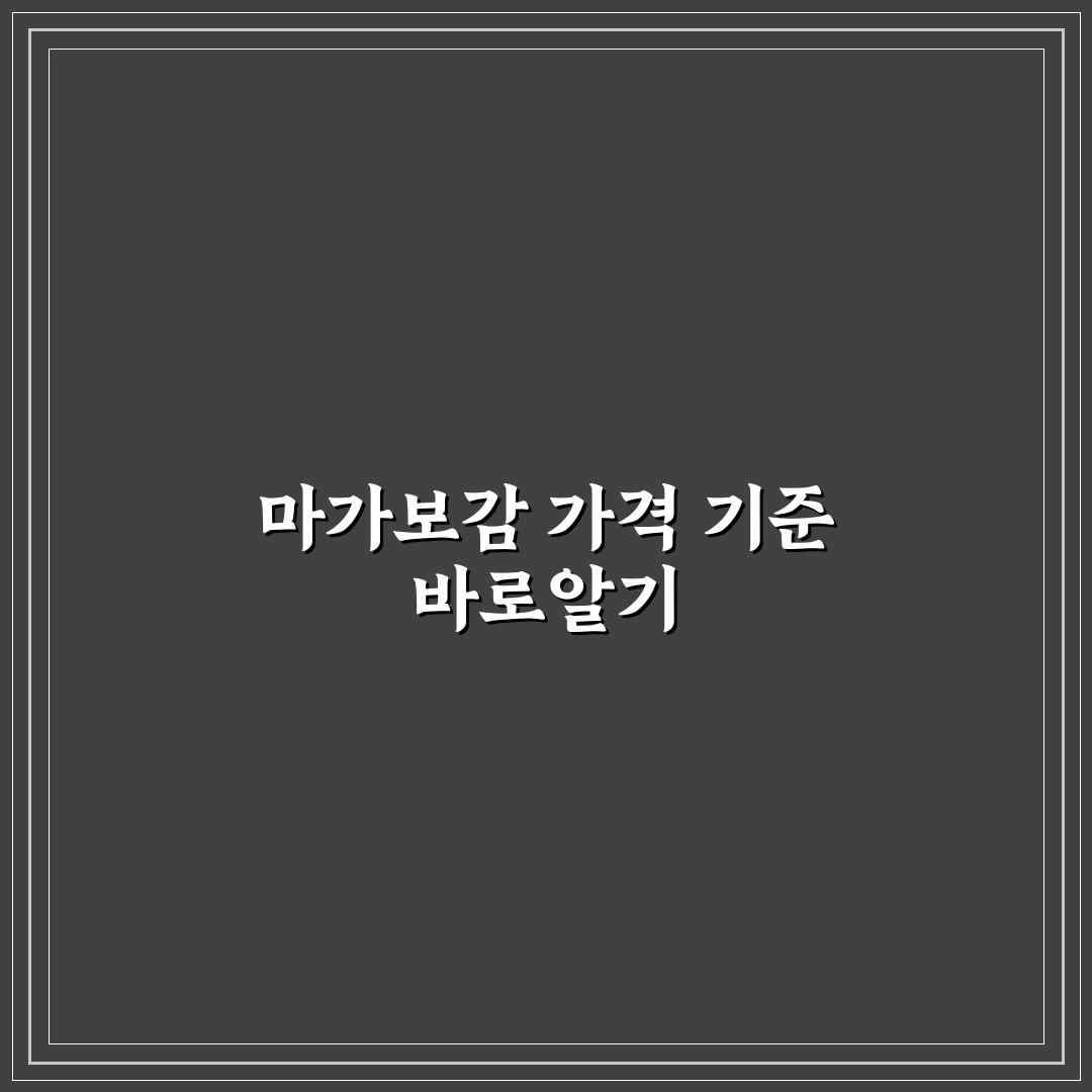 마가보감프리미엄가격 비교와 5가지 체크포인트 분석