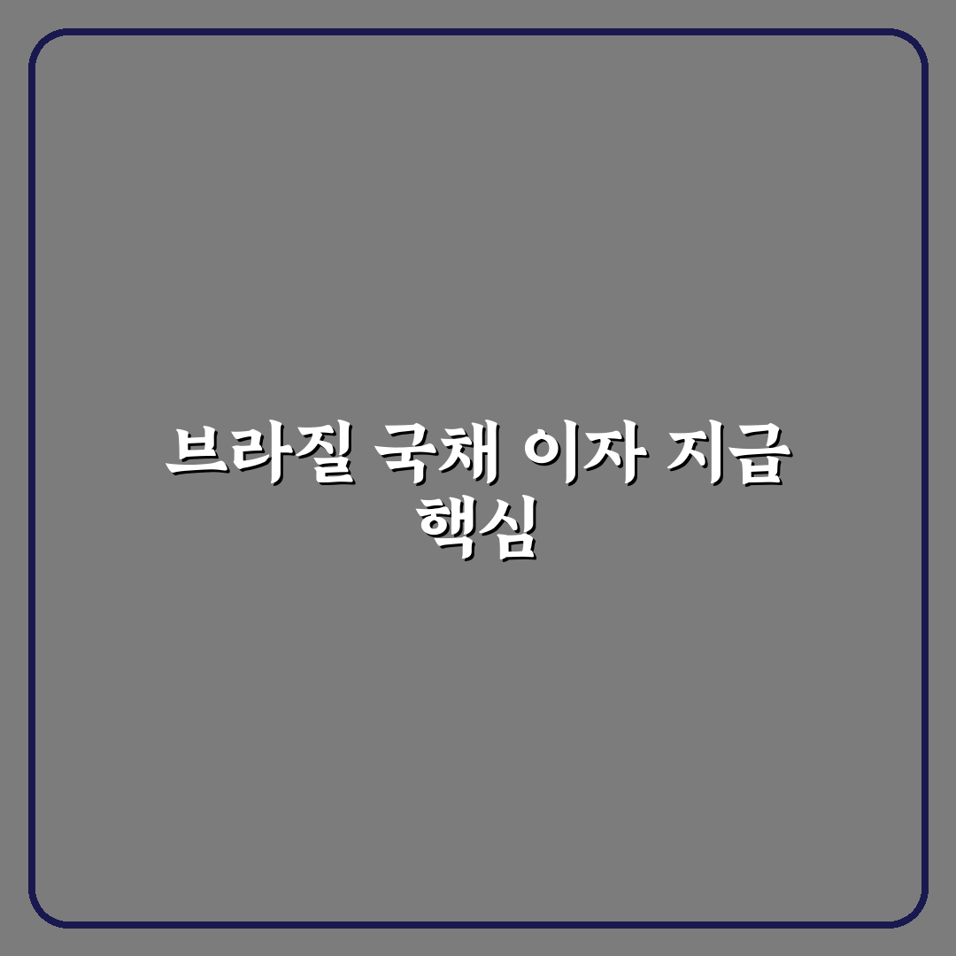 브라질 국채 이자지급일 기준 및 주요 체크포인트 분석