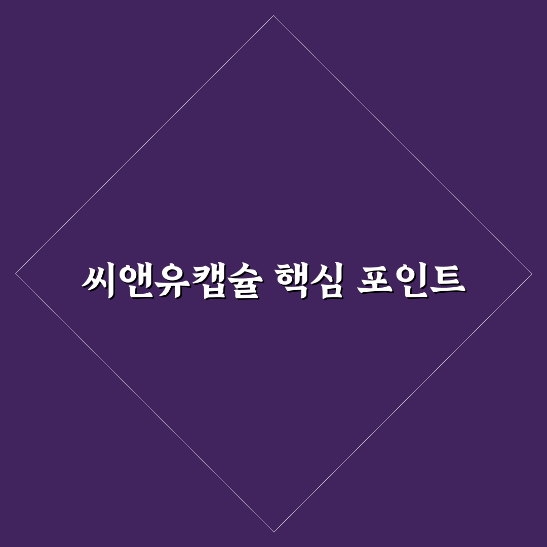 씨앤유캡슐 효능 5가지 기준별 비교와 분석 총정리